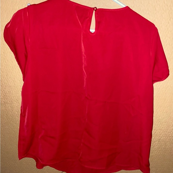 EMERY ROSE Solid Pleated Detail Top sz L - Picture 6 of 8